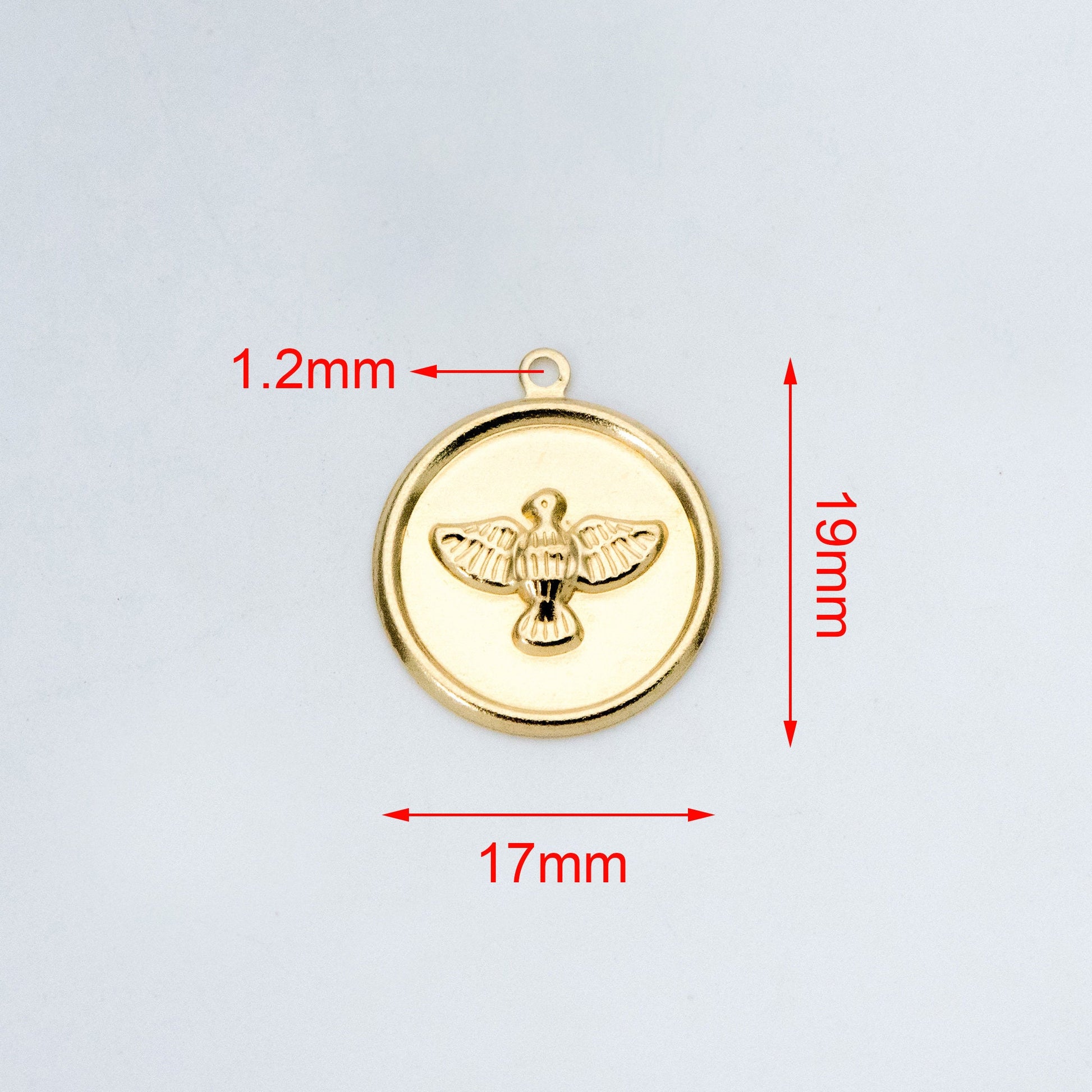 20pcs Raw Brass Bird Charms 19x17mm, Bird Earring Pendants, Brass Findings Wholesale (RB-143)