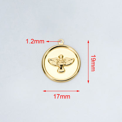 20pcs Raw Brass Bird Charms 19x17mm, Bird Earring Pendants, Brass Findings Wholesale (RB-143)