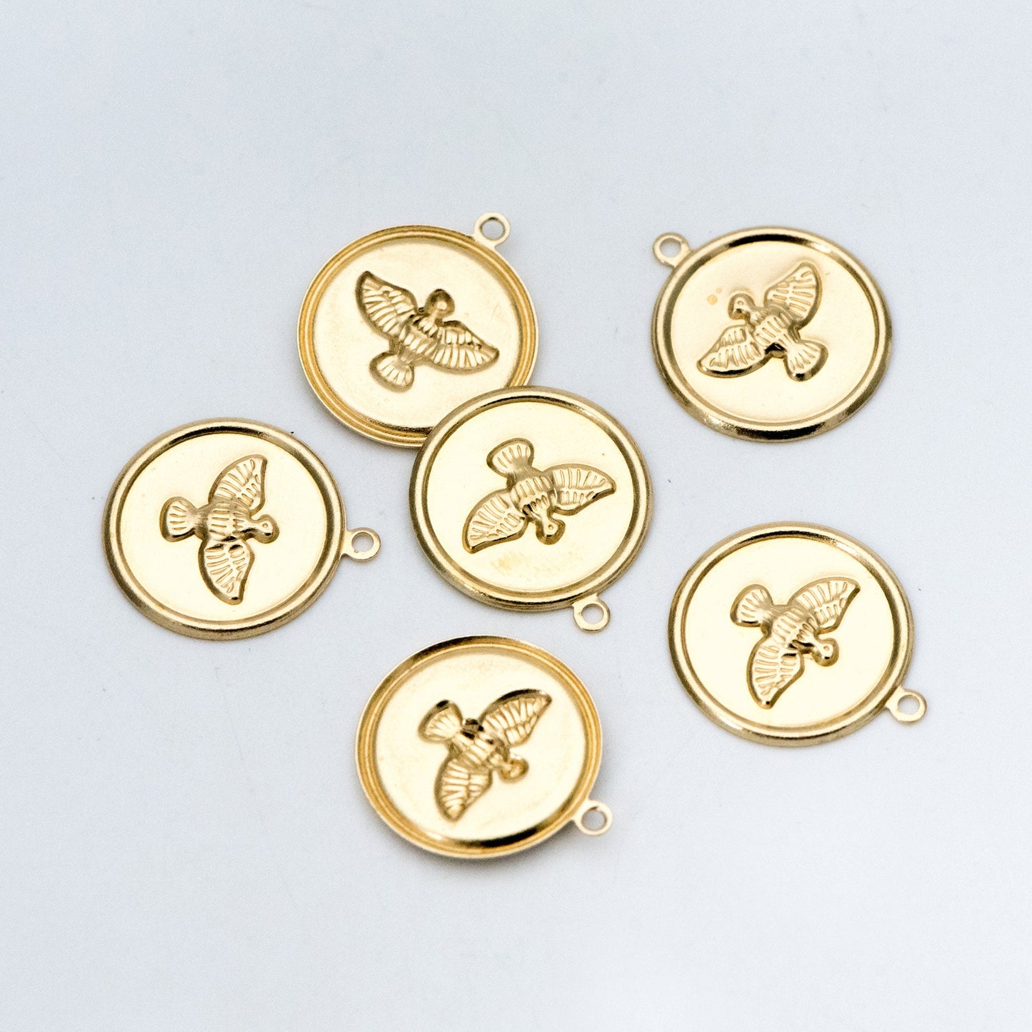 20pcs Raw Brass Bird Charms 19x17mm, Bird Earring Pendants, Brass Findings Wholesale (RB-143)