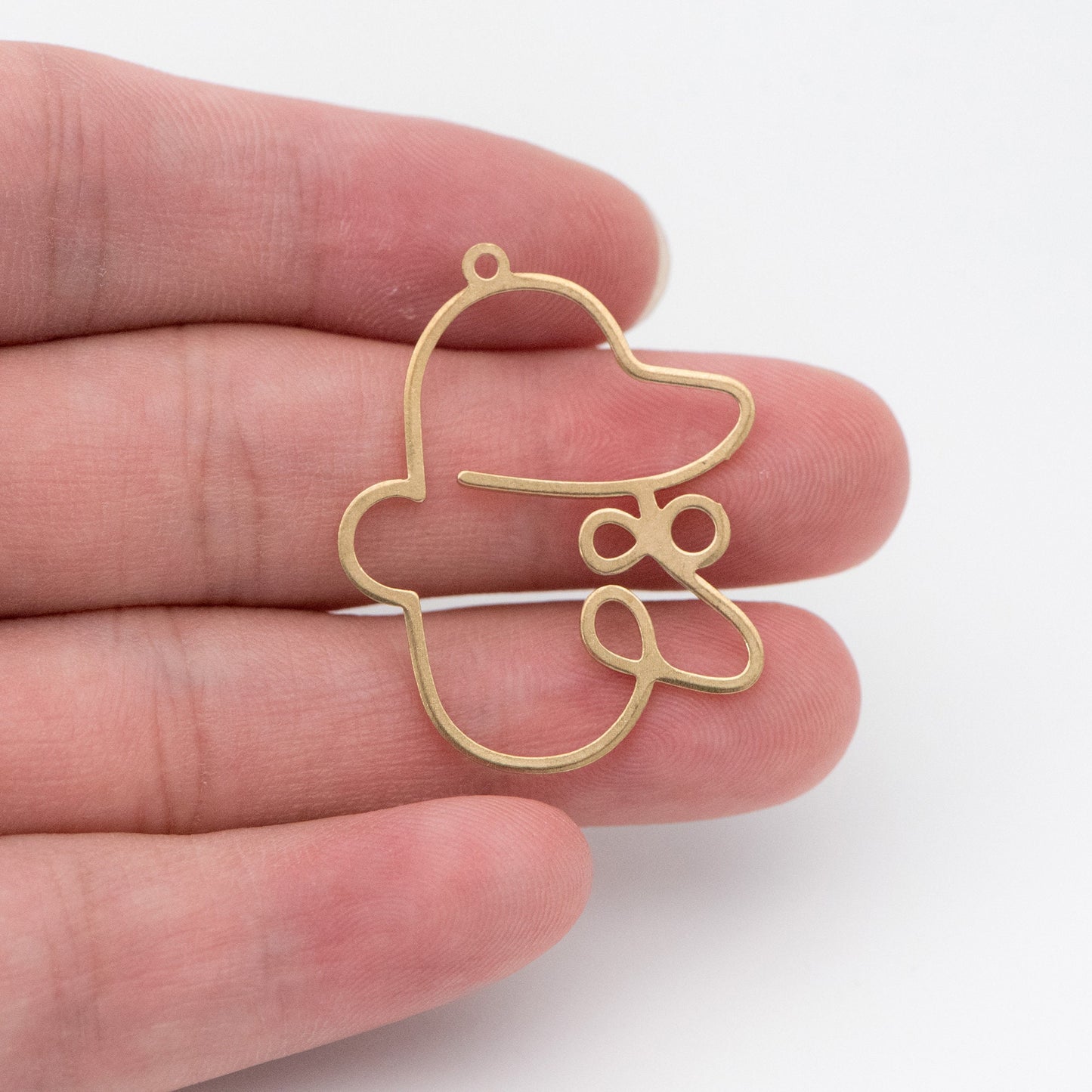 10pcs Raw Brass Face Outline Charms 33x27mm, Vintage Styled Face Pendants Wholesale (RB-146)