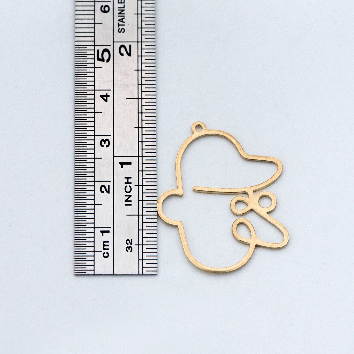 10pcs Raw Brass Face Outline Charms 33x27mm, Vintage Styled Face Pendants Wholesale (RB-146)