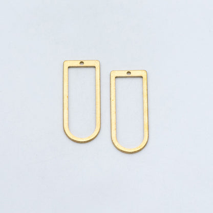 20pcs Raw Brass Link Charm Pendants 30x13mm, Brass Findings Wholesale (RB-147)