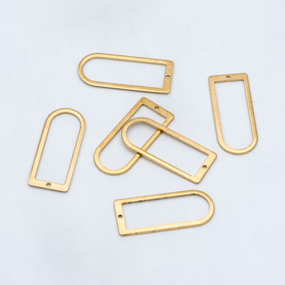 20pcs Raw Brass Link Charm Pendants 30x13mm, Brass Findings Wholesale (RB-147)