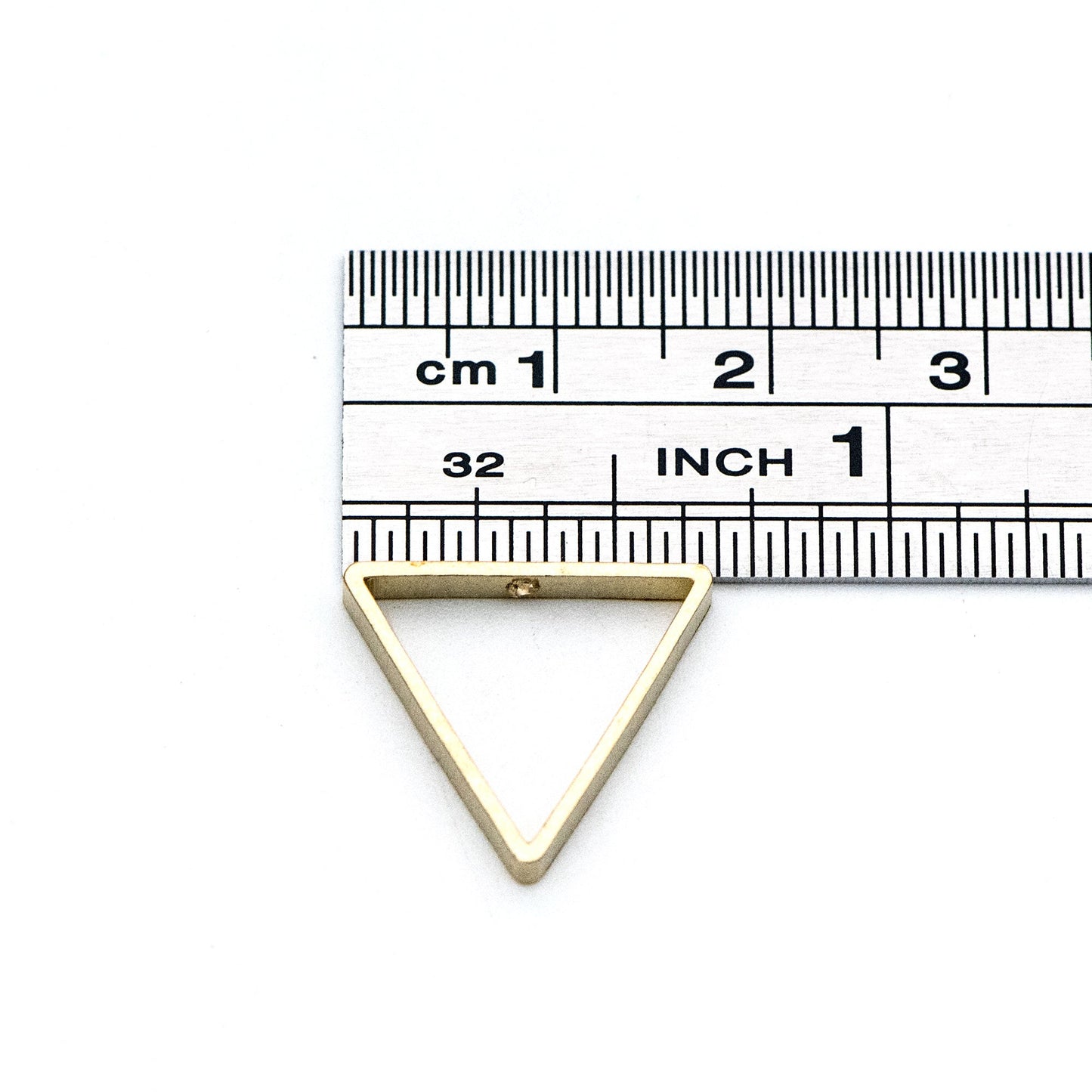 20pcs Raw Brass Triangle Link Pendants 17mm, Geometric Hoop Frame Charms (RB-149)