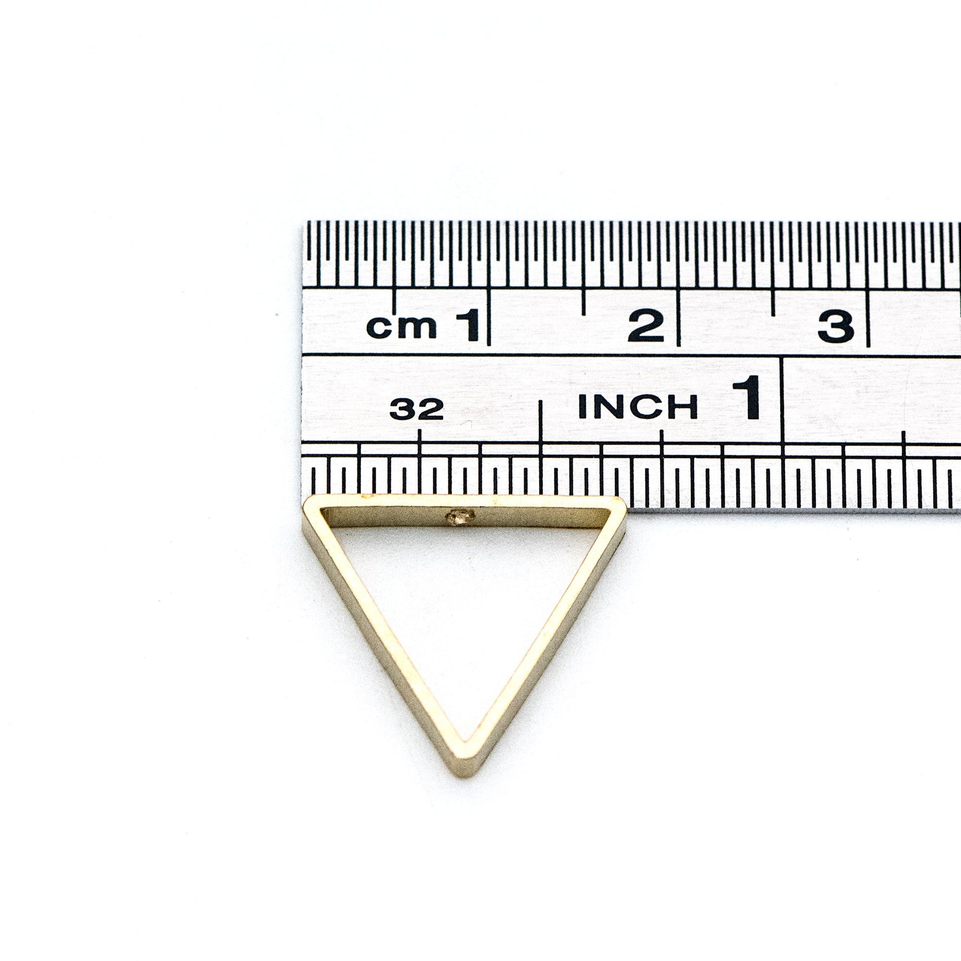 20pcs Raw Brass Triangle Link Pendants 17mm, Geometric Hoop Frame Charms (RB-149)