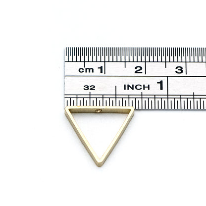 20pcs Raw Brass Triangle Link Pendants 17mm, Geometric Hoop Frame Charms (RB-149)