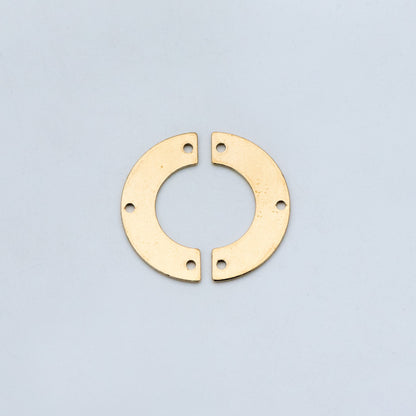 20pcs Raw Brass Fan Charm Connectors, Solid Brass Pendants Wholesale (RB-150)