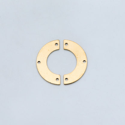 20pcs Raw Brass Fan Charm Connectors, Solid Brass Pendants Wholesale (RB-150)