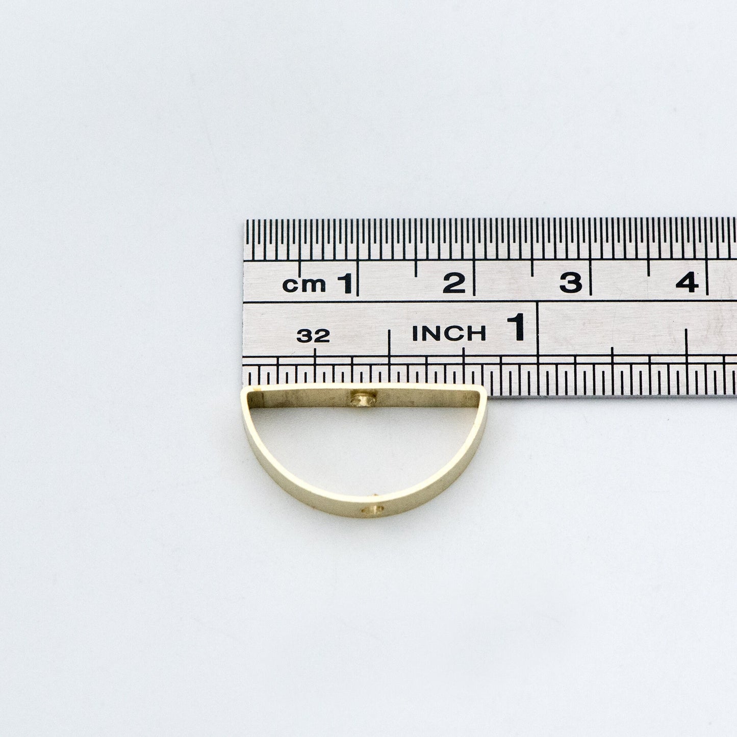 20pcs Raw Brass Semicircle Link Pendants 21x11mm, Geometric Half Moon Charms with 2 Holes (RB-151)