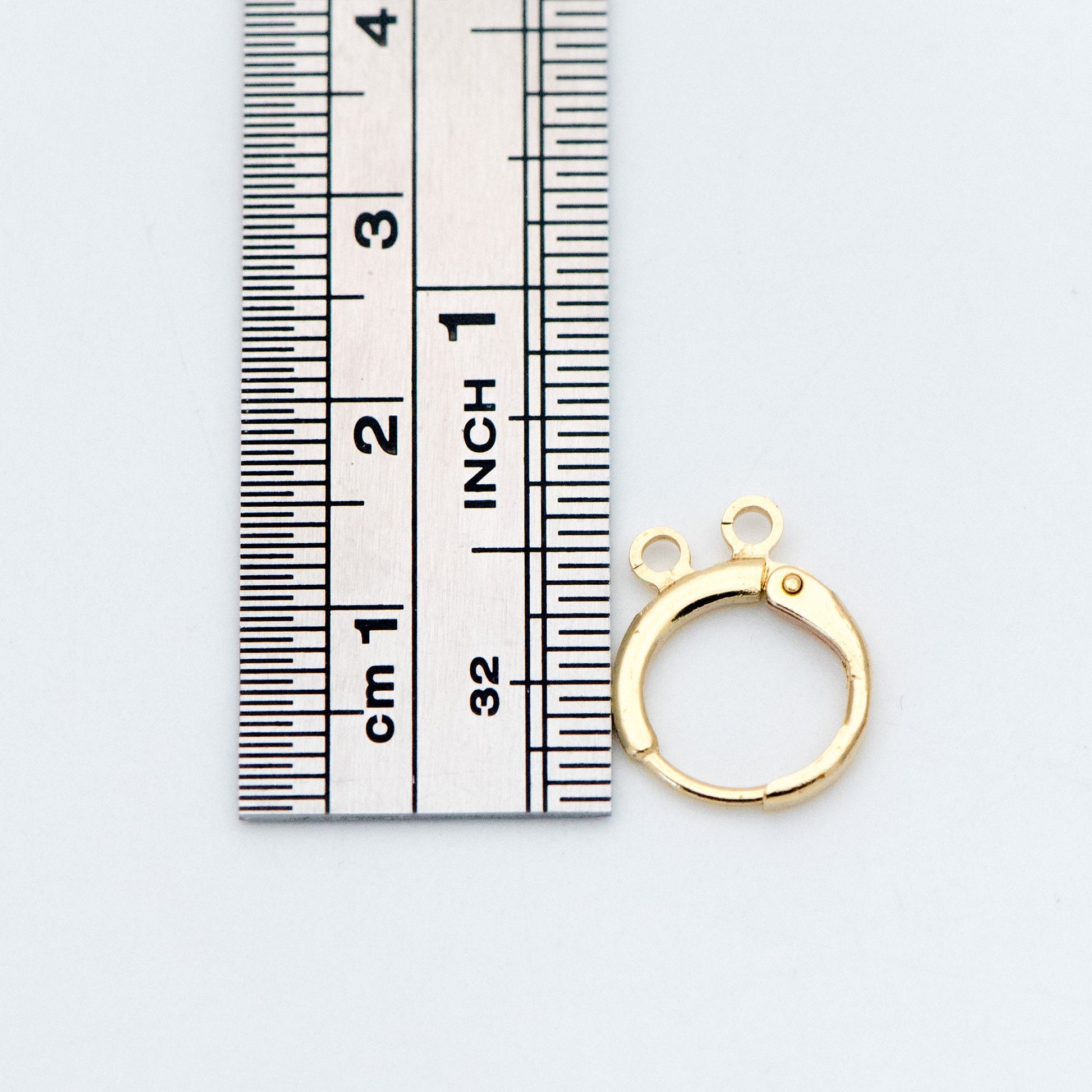 20pcs Raw Brass Round Leverback Earrings, Brass Ear Hooks with Two Loops (RB-152)