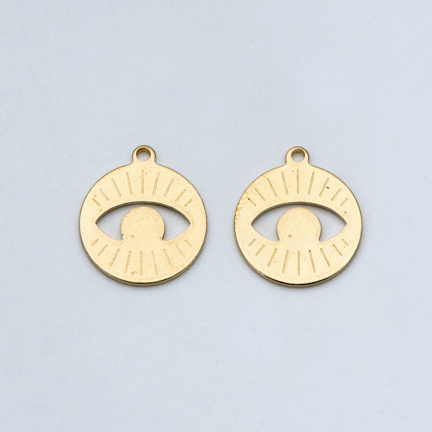 20pcs Raw Brass Eye Charm Pendants 15x17mm, Brass Findings Wholesale (RB-154)