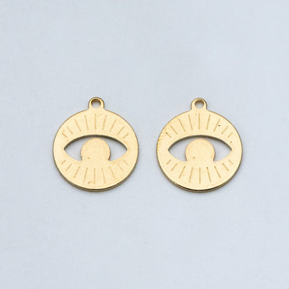 20pcs Raw Brass Eye Charm Pendants 15x17mm, Brass Findings Wholesale (RB-154)