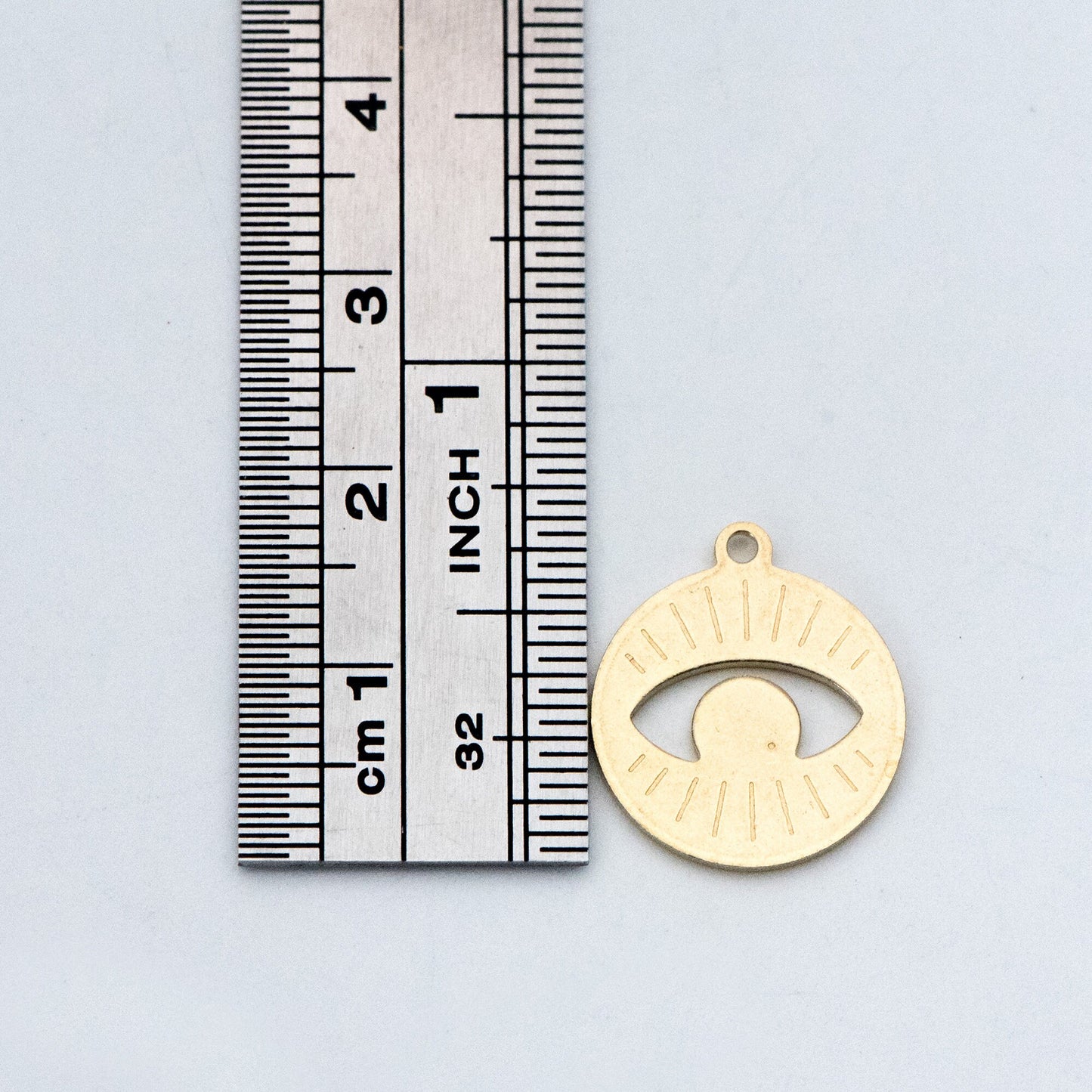 20pcs Raw Brass Eye Charm Pendants 15x17mm, Brass Findings Wholesale (RB-154)