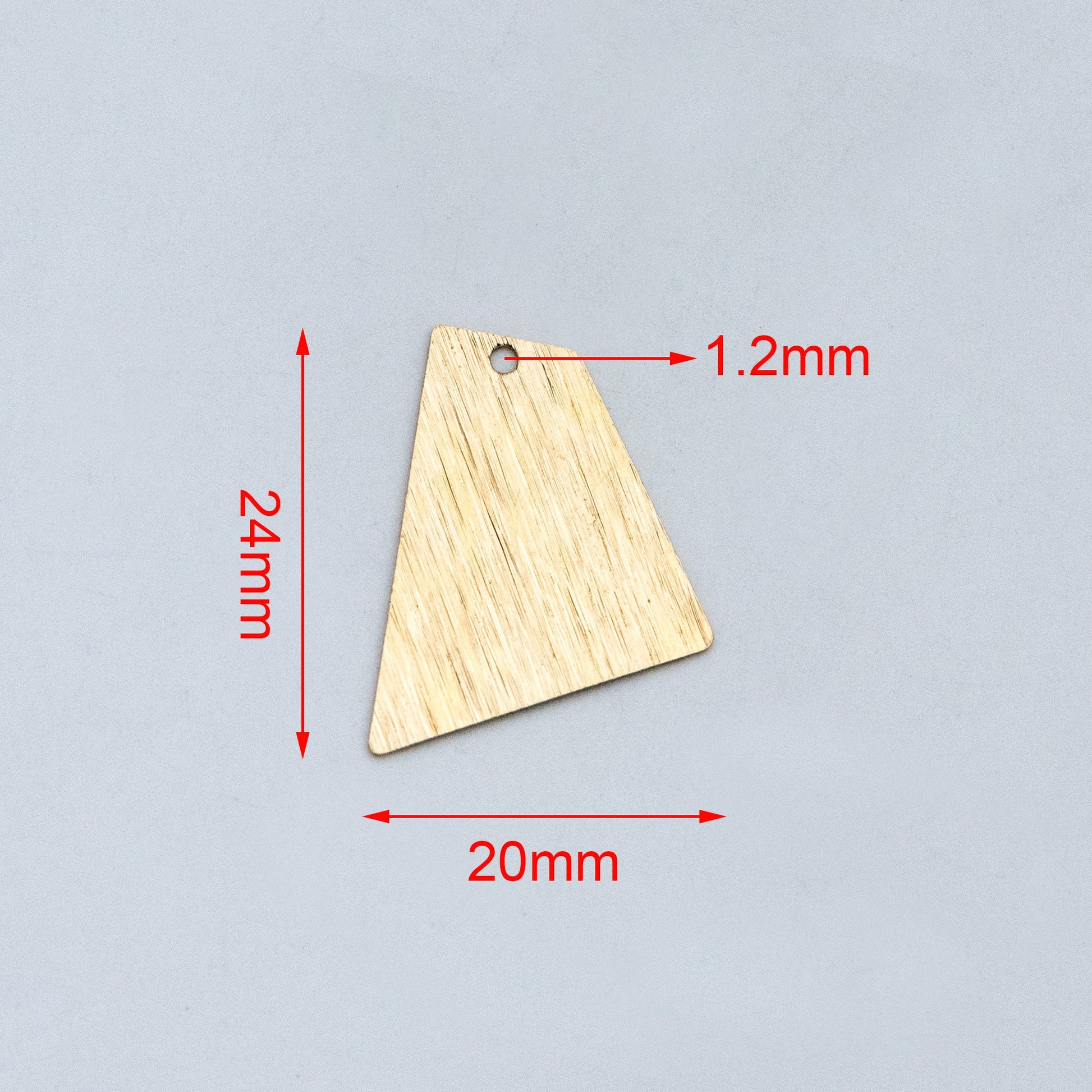 20pcs Raw Brass Geometric Charms, Brush Brass Pendants 24x20mm, Brass Findings Wholesale (RB-156)
