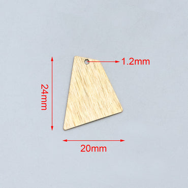 20pcs Raw Brass Geometric Charms, Brush Brass Pendants 24x20mm, Brass Findings Wholesale (RB-156)