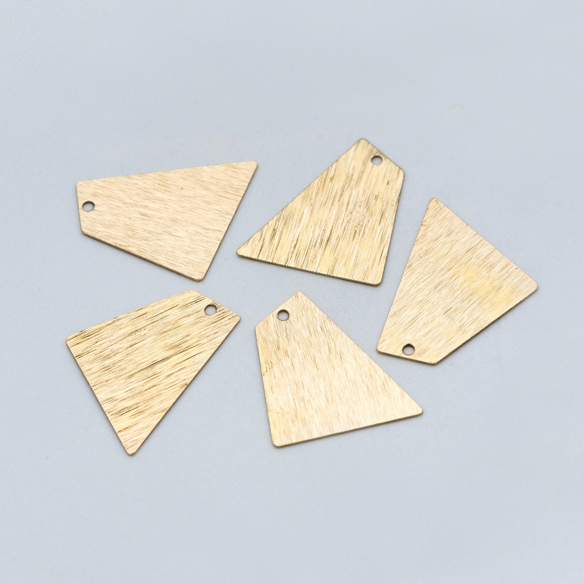 20pcs Raw Brass Geometric Charms, Brush Brass Pendants 24x20mm, Brass Findings Wholesale (RB-156)