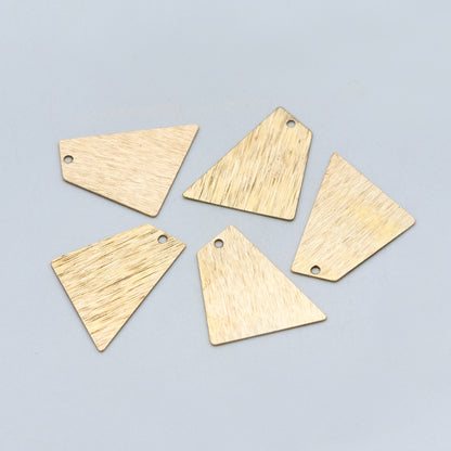 20pcs Raw Brass Geometric Charms, Brush Brass Pendants 24x20mm, Brass Findings Wholesale (RB-156)
