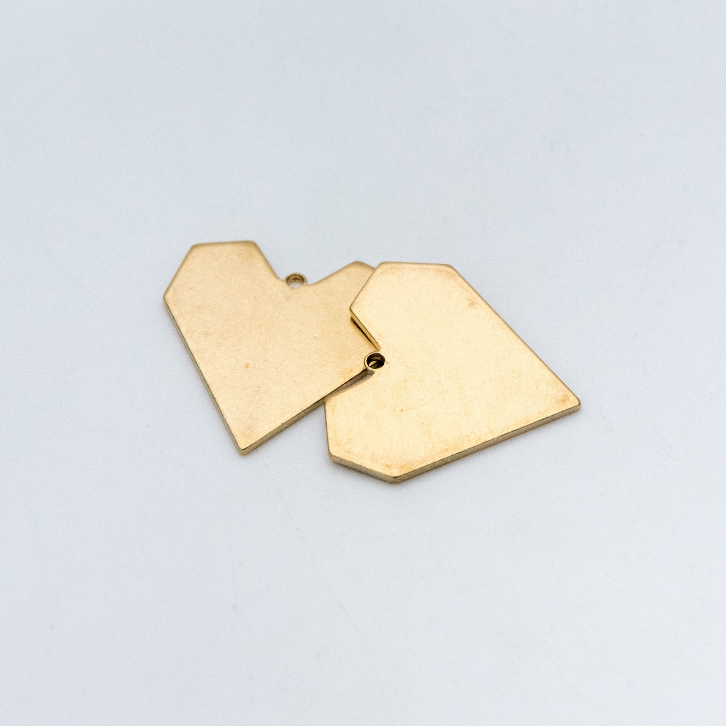 20pcs Raw Brass Heart Charm Pendants 19mm, Brass Findings Wholesale (RB-161)