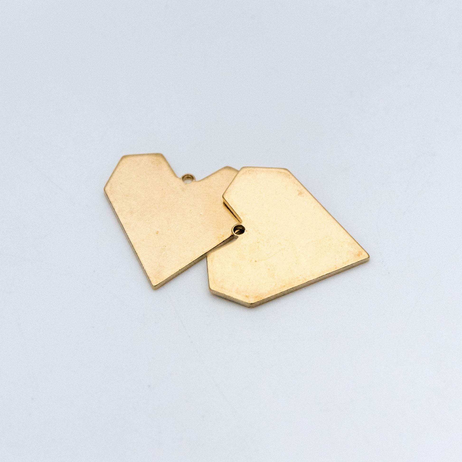 20pcs Raw Brass Heart Charm Pendants 19mm, Brass Findings Wholesale (RB-161)