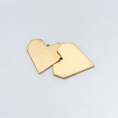 20pcs Raw Brass Heart Charm Pendants 19mm, Brass Findings Wholesale (RB-161)