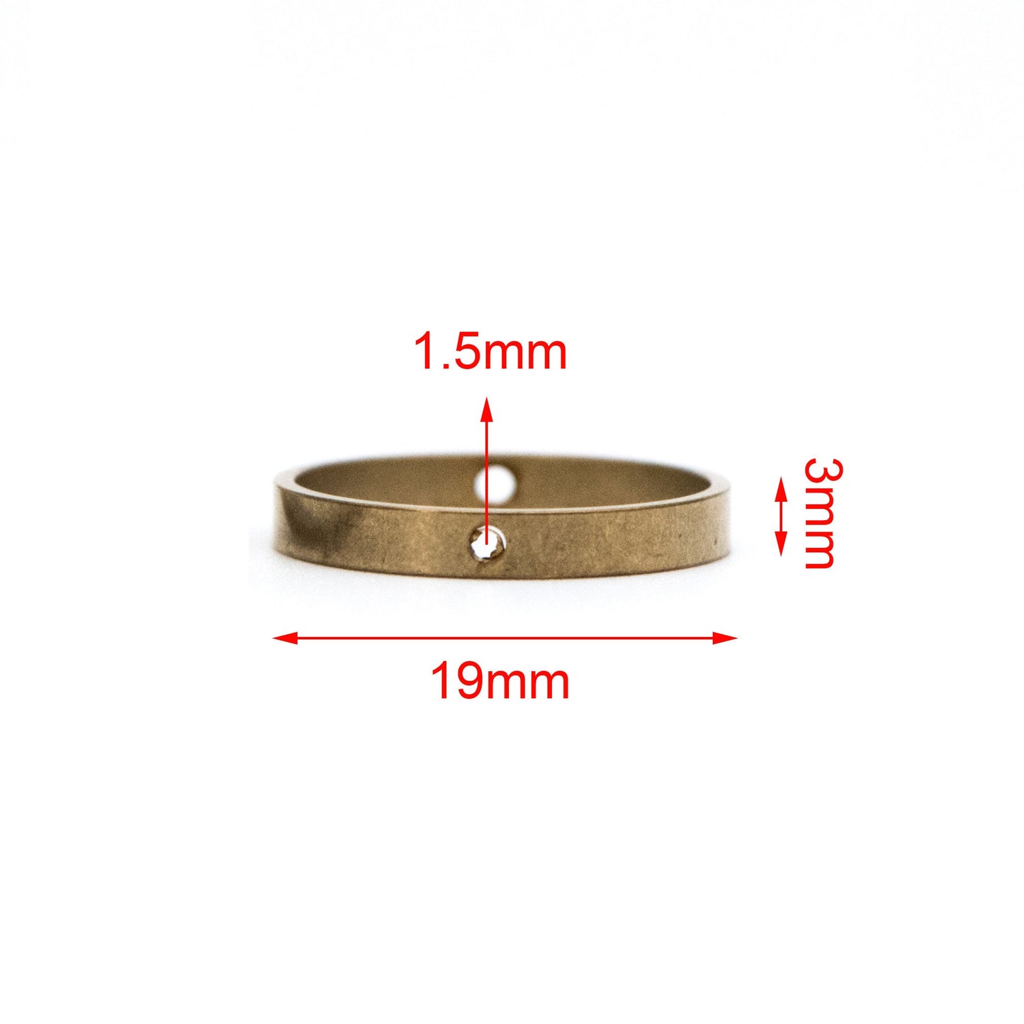 20pcs Raw Brass Round Link Pendants 19mm, Geometric Loop Hoop Charms, Ring with 2 Holes (RB-162)