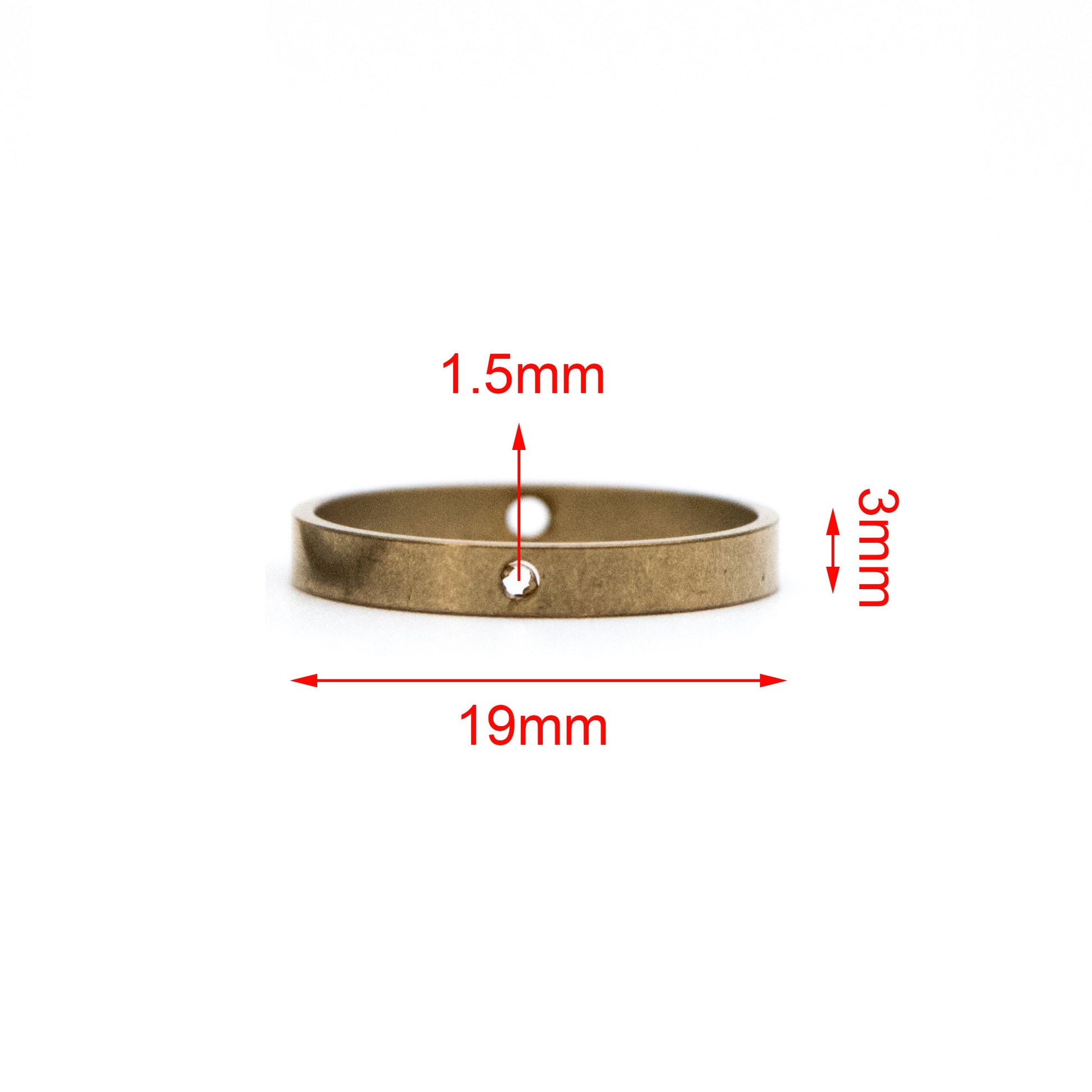 20pcs Raw Brass Round Link Pendants 19mm, Geometric Loop Hoop Charms, Ring with 2 Holes (RB-162)