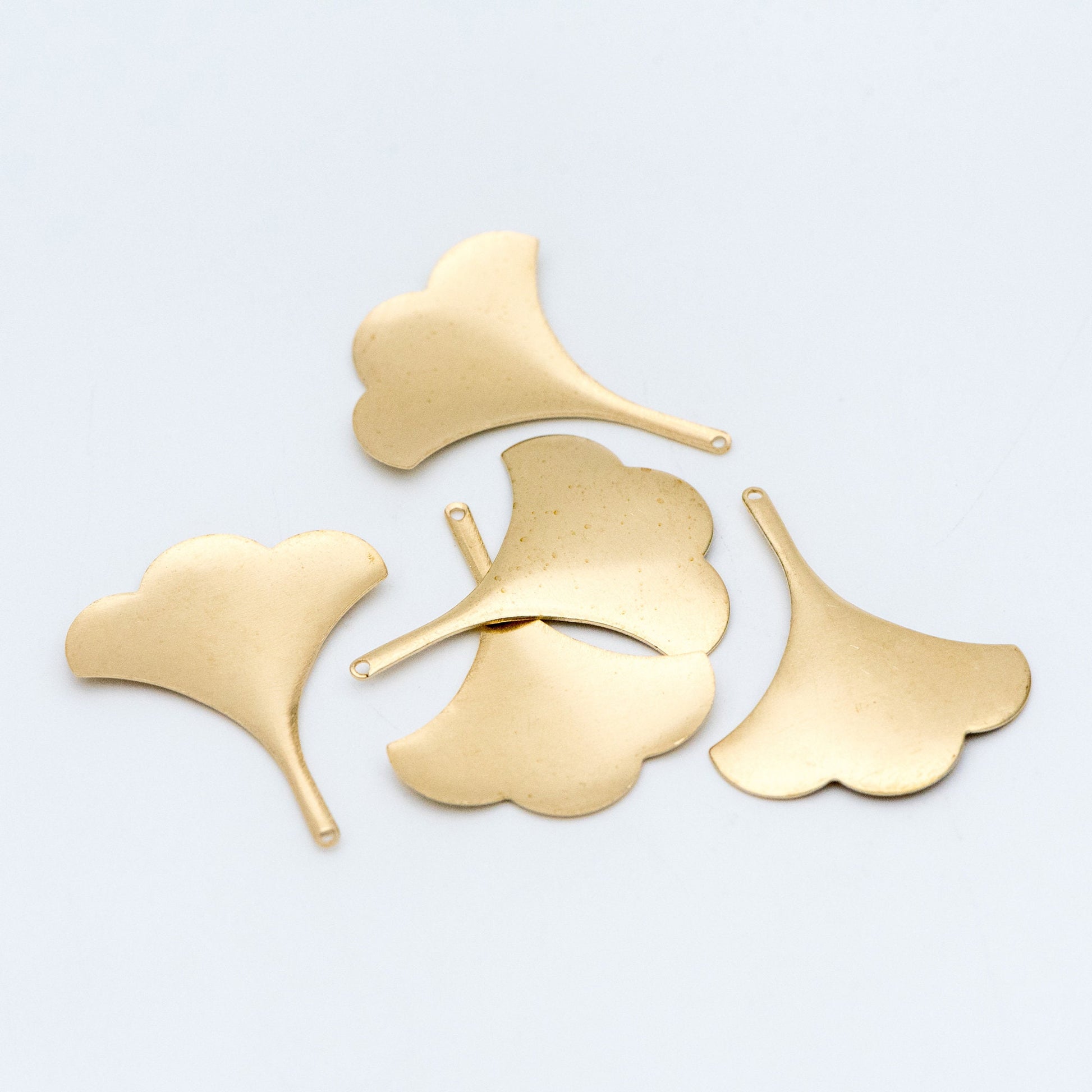10pcs Raw Brass Leaf Charm Pendants 37x30mm, Brass Findings Wholesale (RB-111)