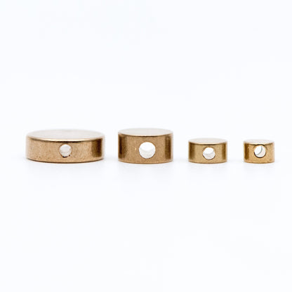 50pcs Raw Brass Round Coin Spacer Beads, 4/ 5/ 7/ 10mm Multi Size (RB-106)