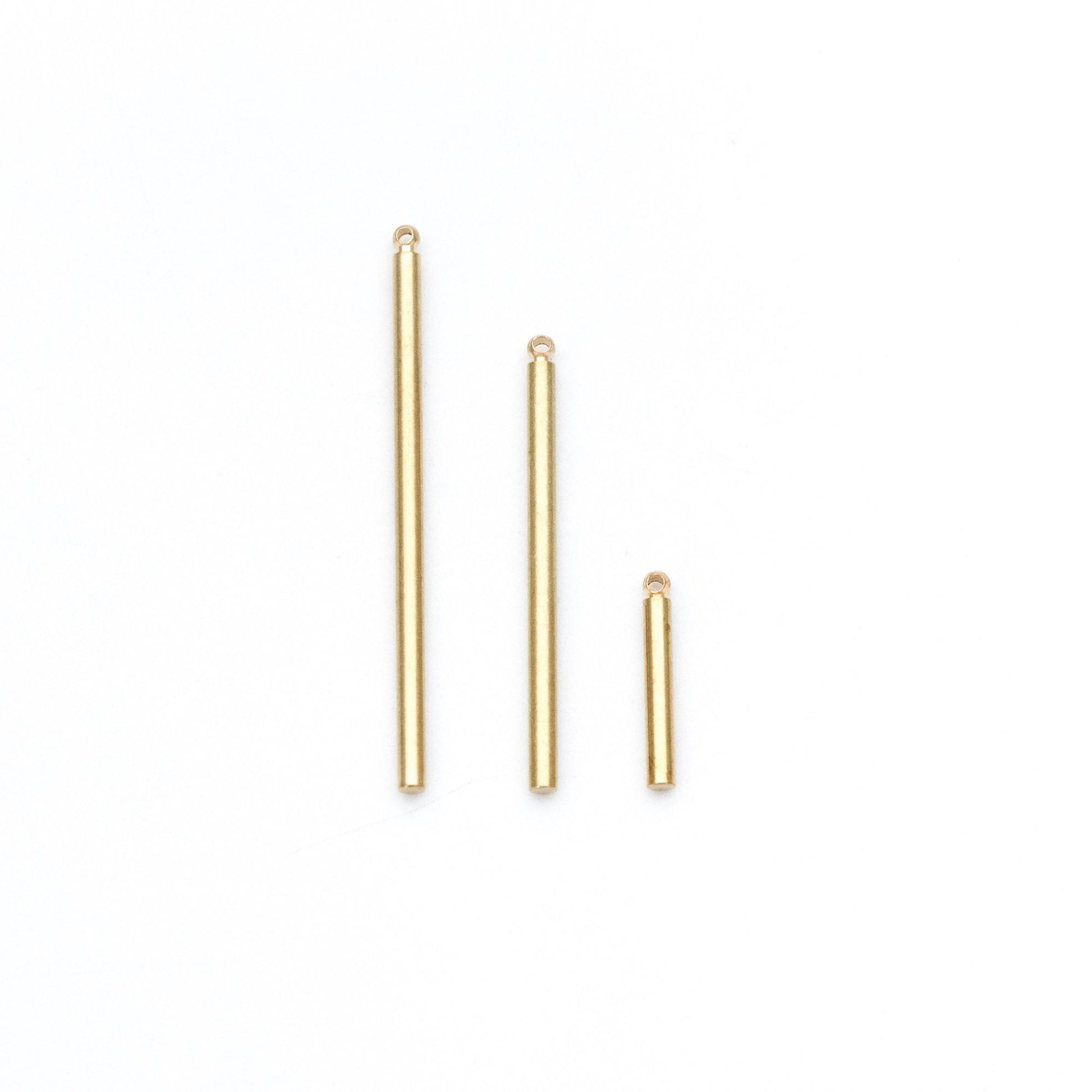 20pcs Raw Brass Bar Tube Charm Pendants, Multi Size 20/ 30/ 40mm by 2mm Thick (RB-105)