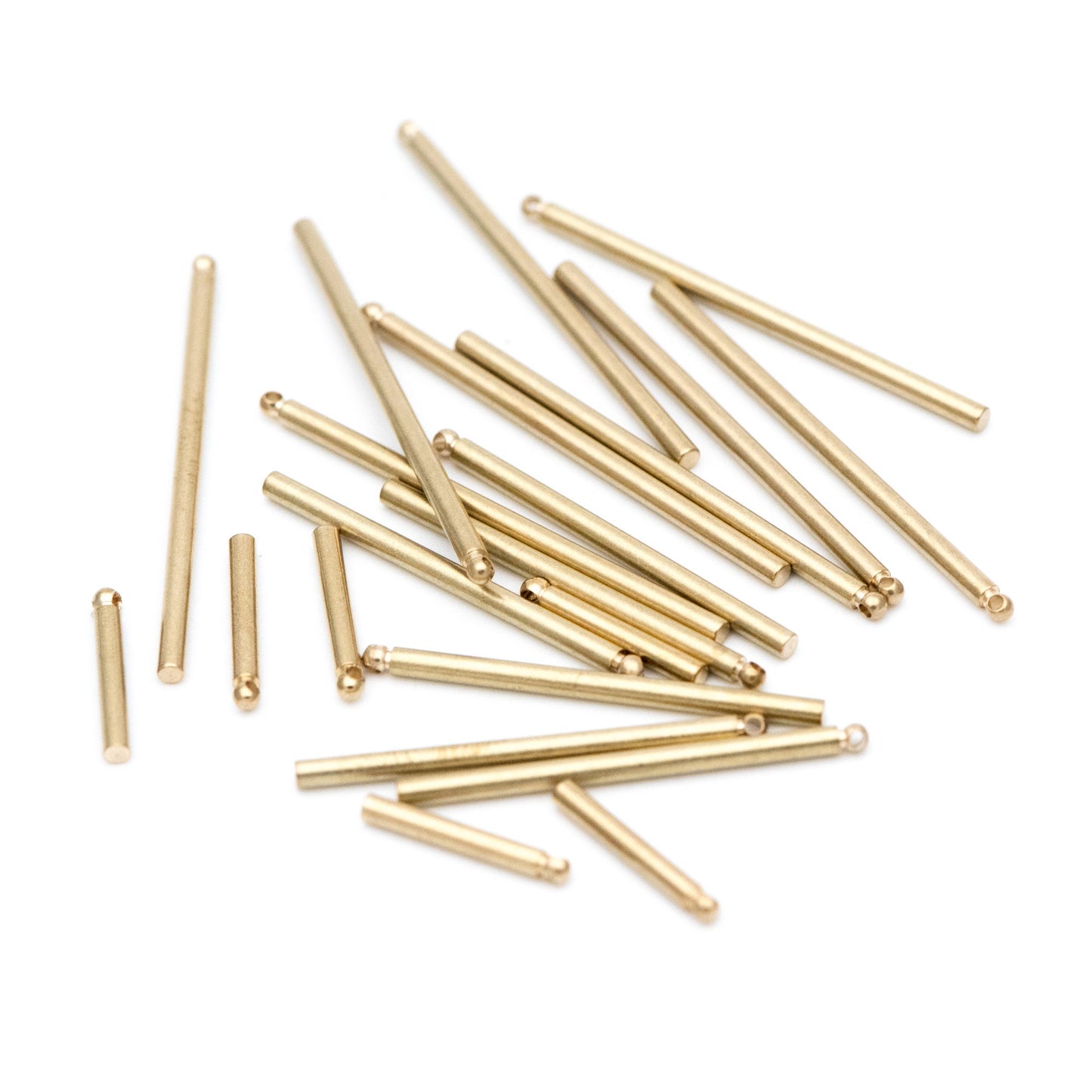 20pcs Raw Brass Bar Tube Charm Pendants, Multi Size 20/ 30/ 40mm by 2mm Thick (RB-105)