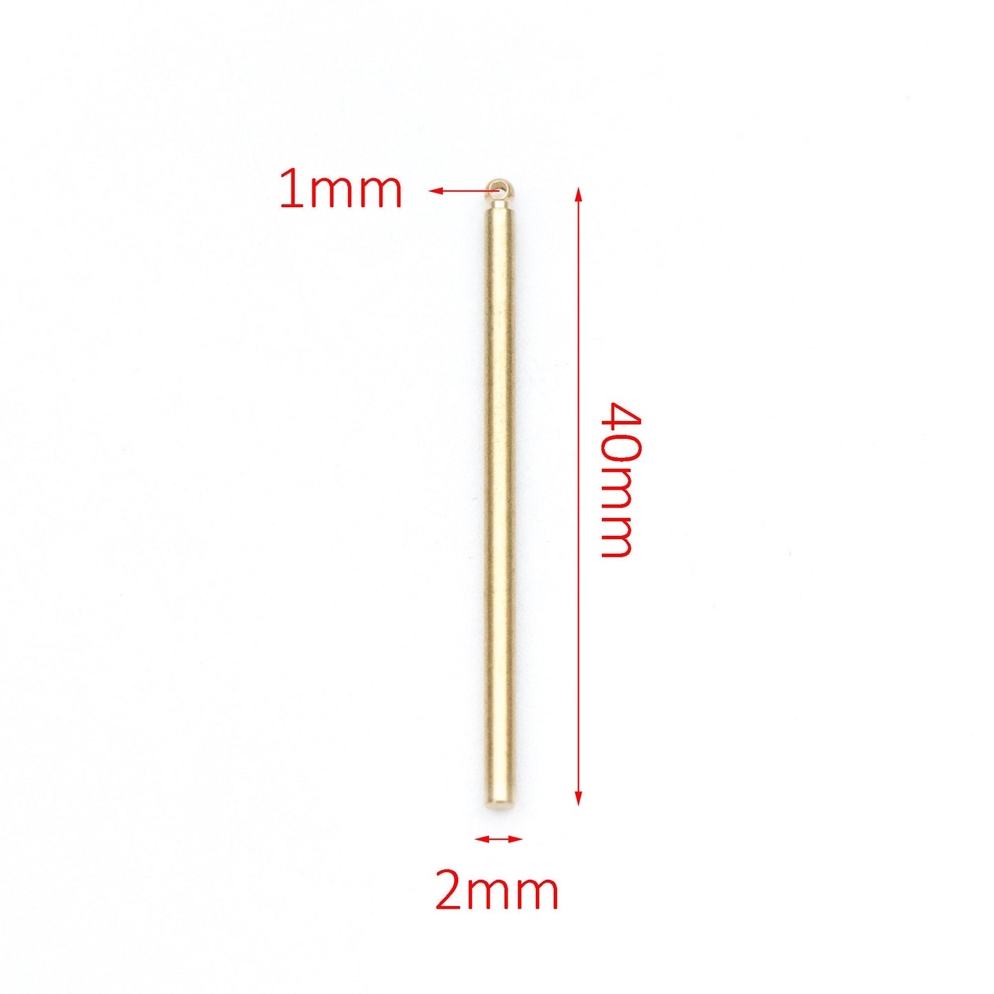 20pcs Raw Brass Bar Tube Charm Pendants, Multi Size 20/ 30/ 40mm by 2mm Thick (RB-105)