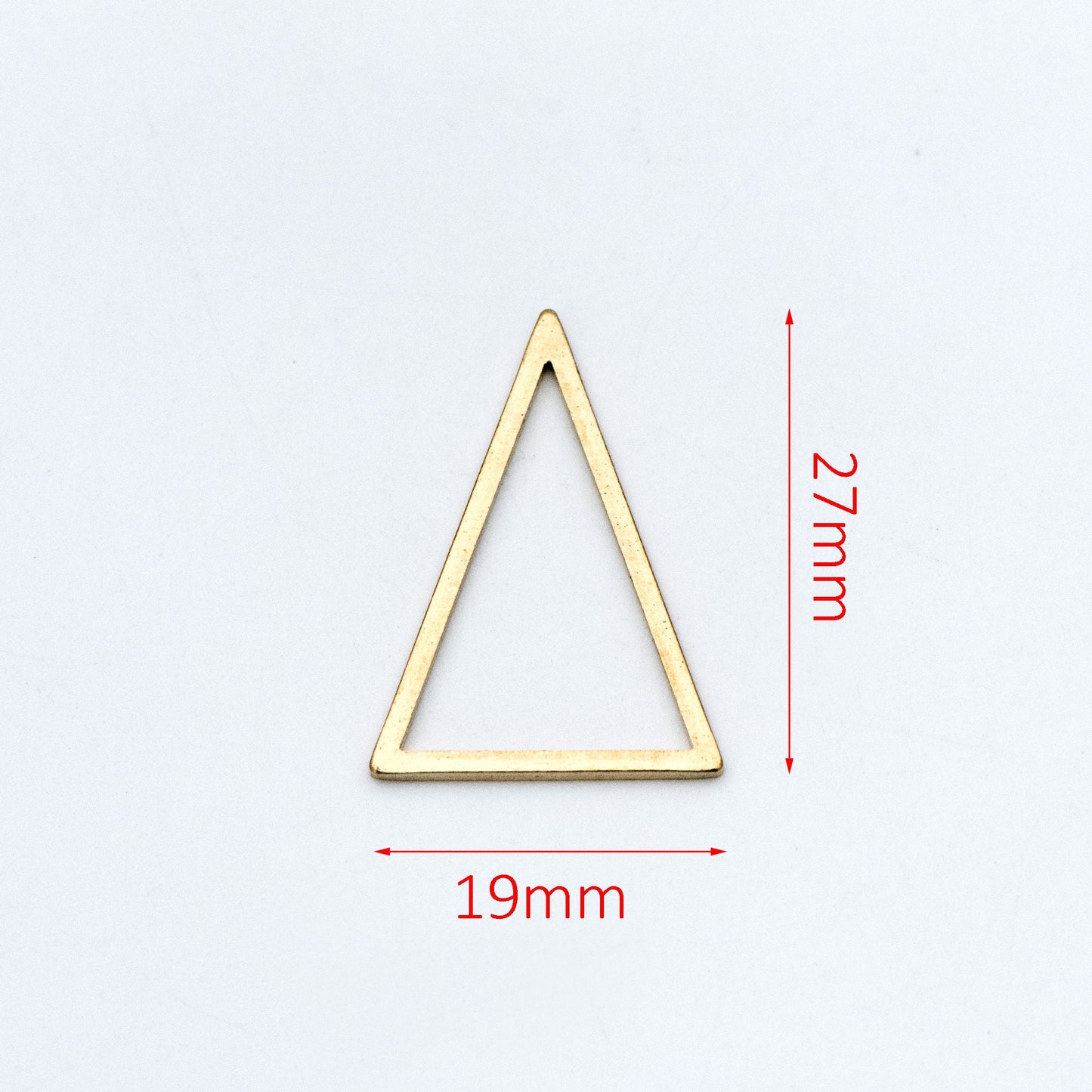 20pcs Raw Brass Triangle Link Charms, Solid Brass Geometric Pendants (RB-104)