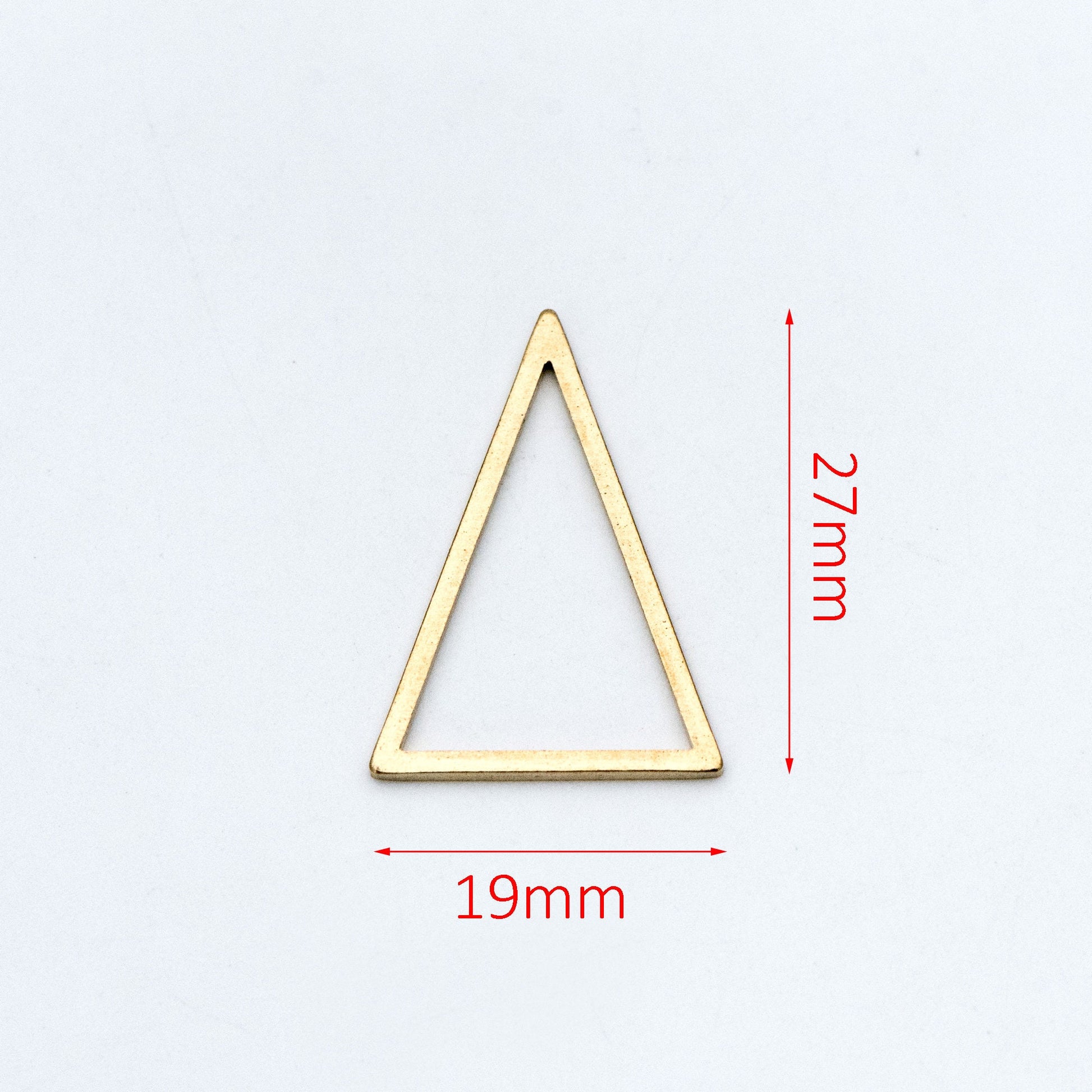 20pcs Raw Brass Triangle Link Charms, Solid Brass Geometric Pendants (RB-104)