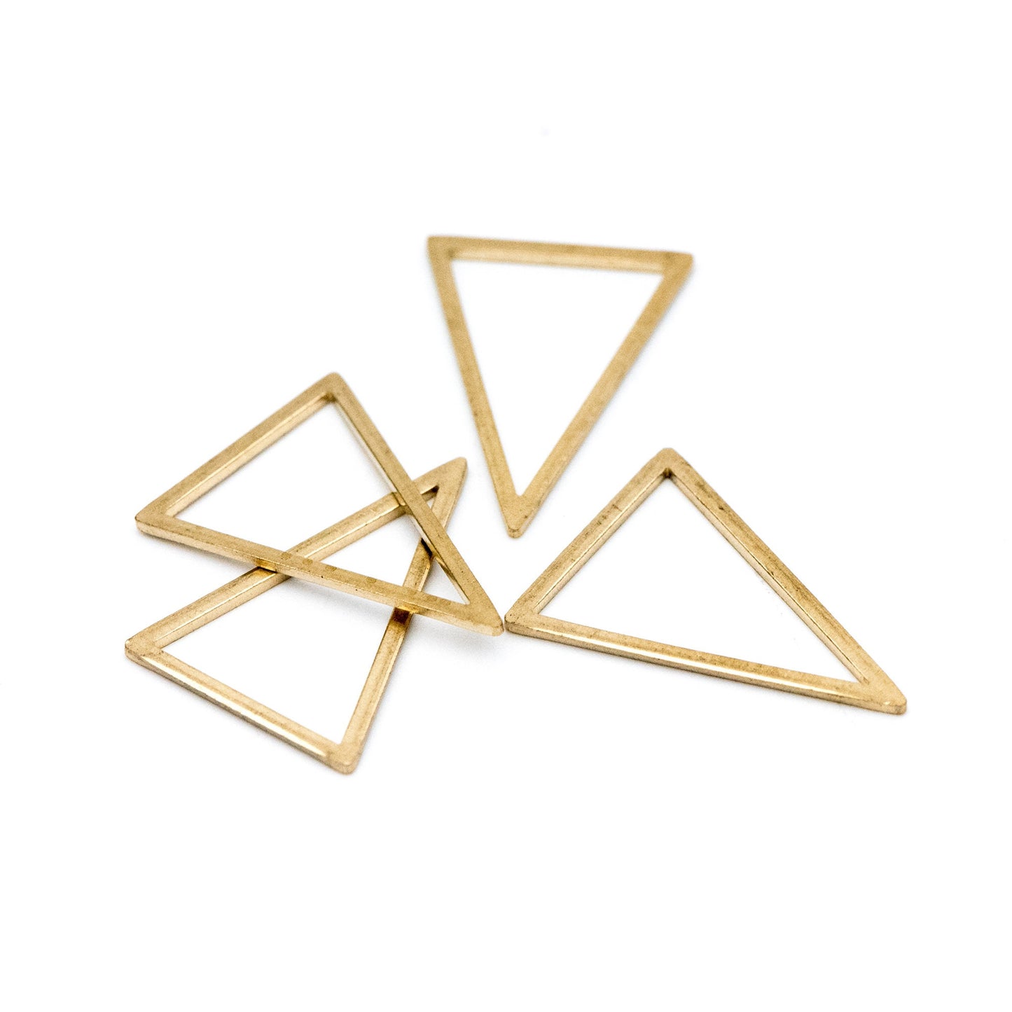 20pcs Raw Brass Triangle Link Charms, Solid Brass Geometric Pendants (RB-104)