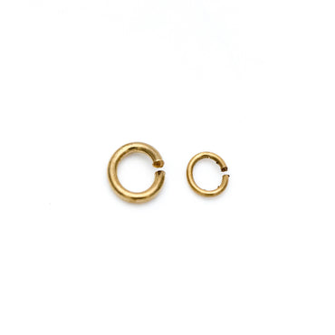 200pcs Raw Brass Open Jump Rings, Split Oval Jump Rings 4x0.5mm/ 5x0.8mm (RB-100)