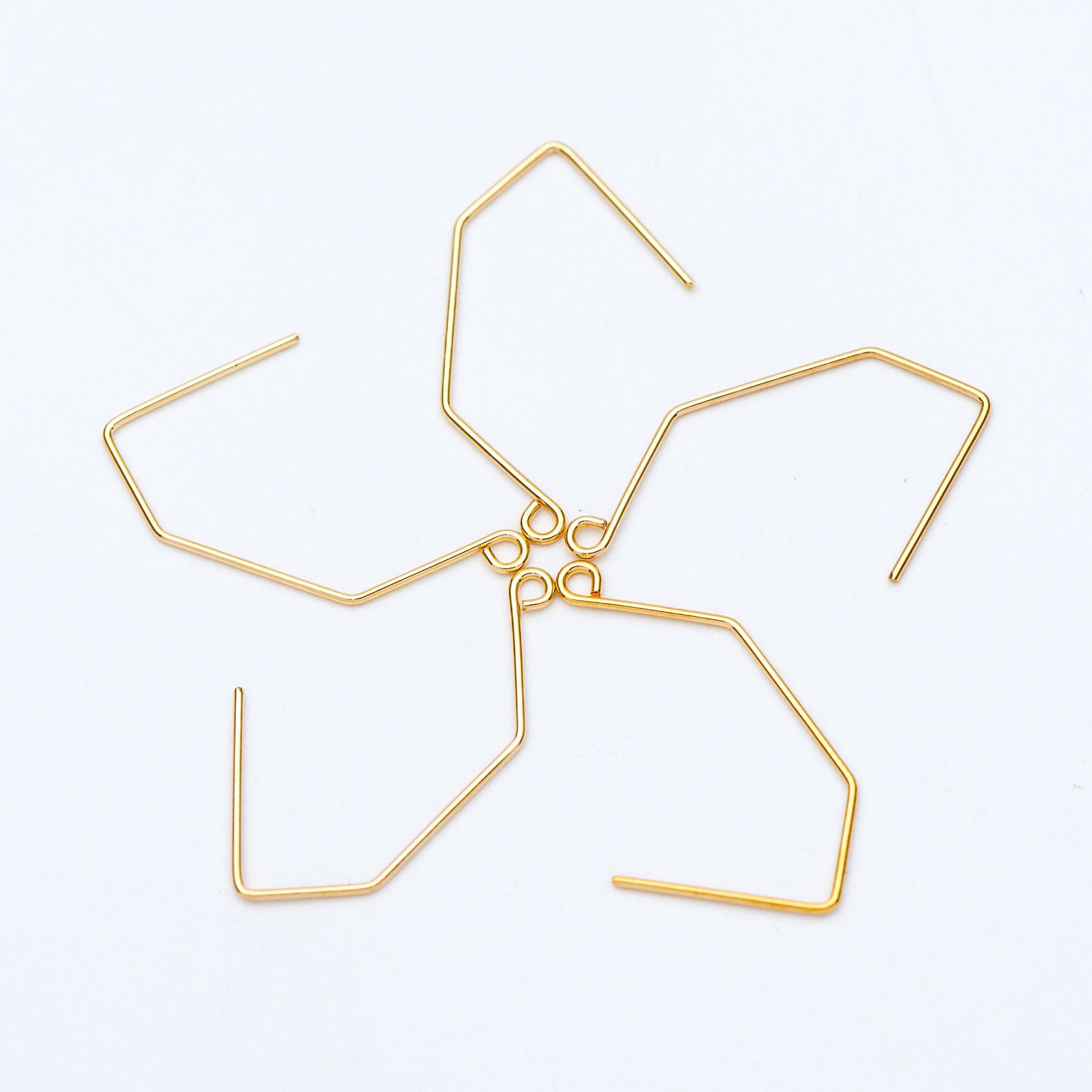 10pcs Gold/ Silver tone Ear Hooks 32x18mm, Gold/ Rhodium plated Brass Simple Earwires Earring Components (GB-947-B)