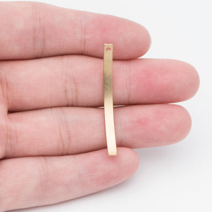 20pcs Raw Brass Curved Bar Charm Pendants 36x3mm (RB-103)
