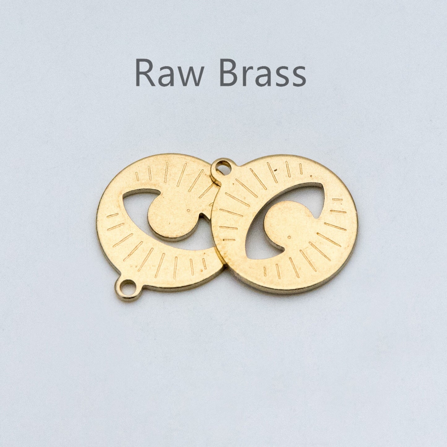 20pcs Raw Brass Eye Charm Pendants 15x17mm, Brass Findings Wholesale (RB-154)