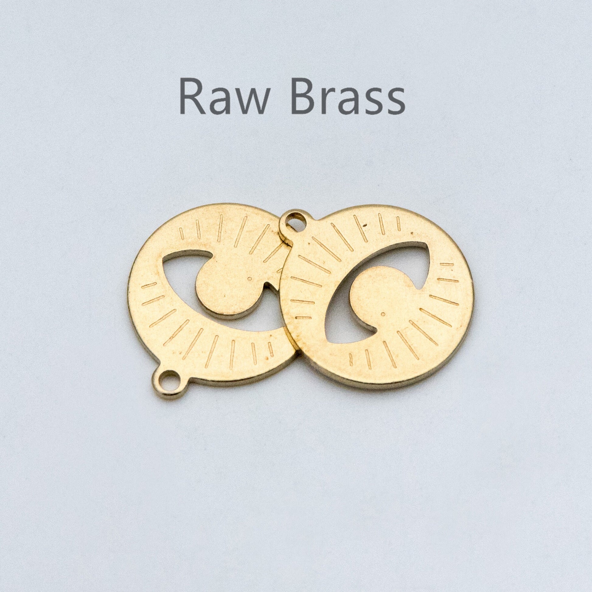 20pcs Raw Brass Eye Charm Pendants 15x17mm, Brass Findings Wholesale (RB-154)