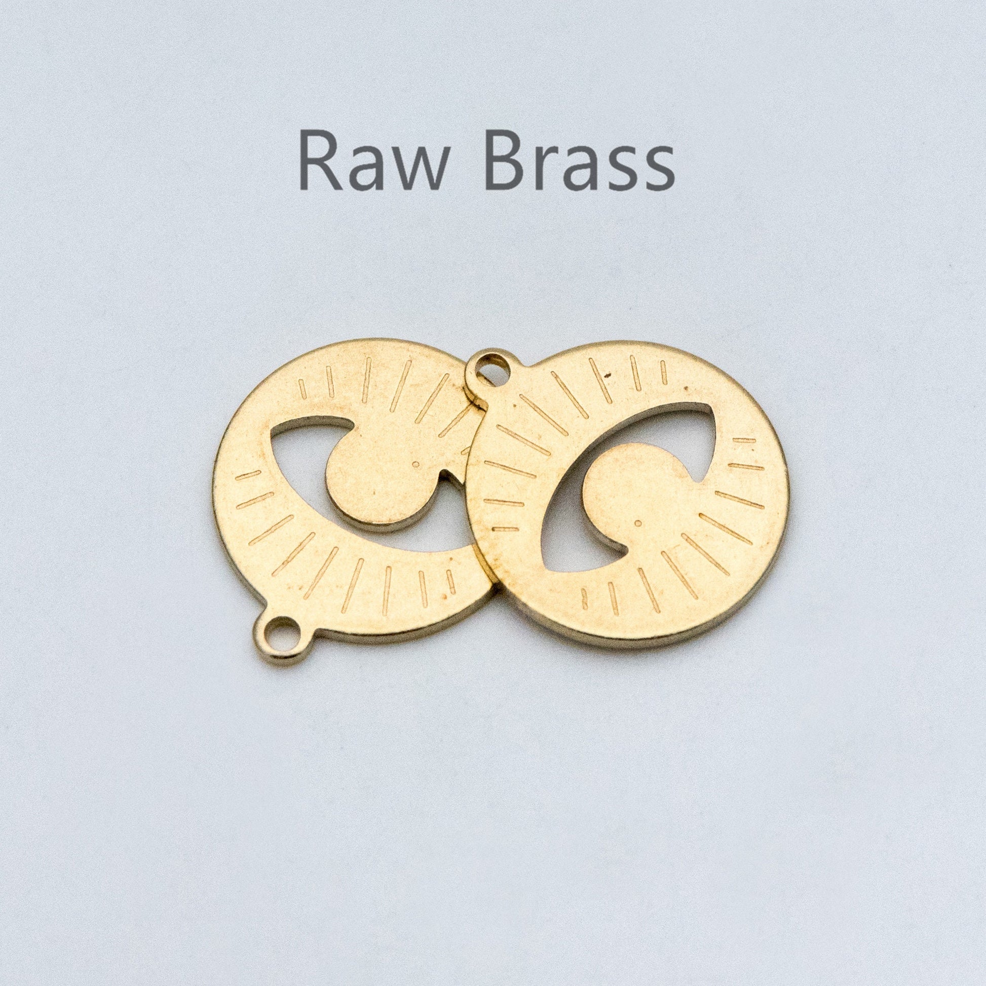20pcs Raw Brass Eye Charm Pendants 15x17mm, Brass Findings Wholesale (RB-154)