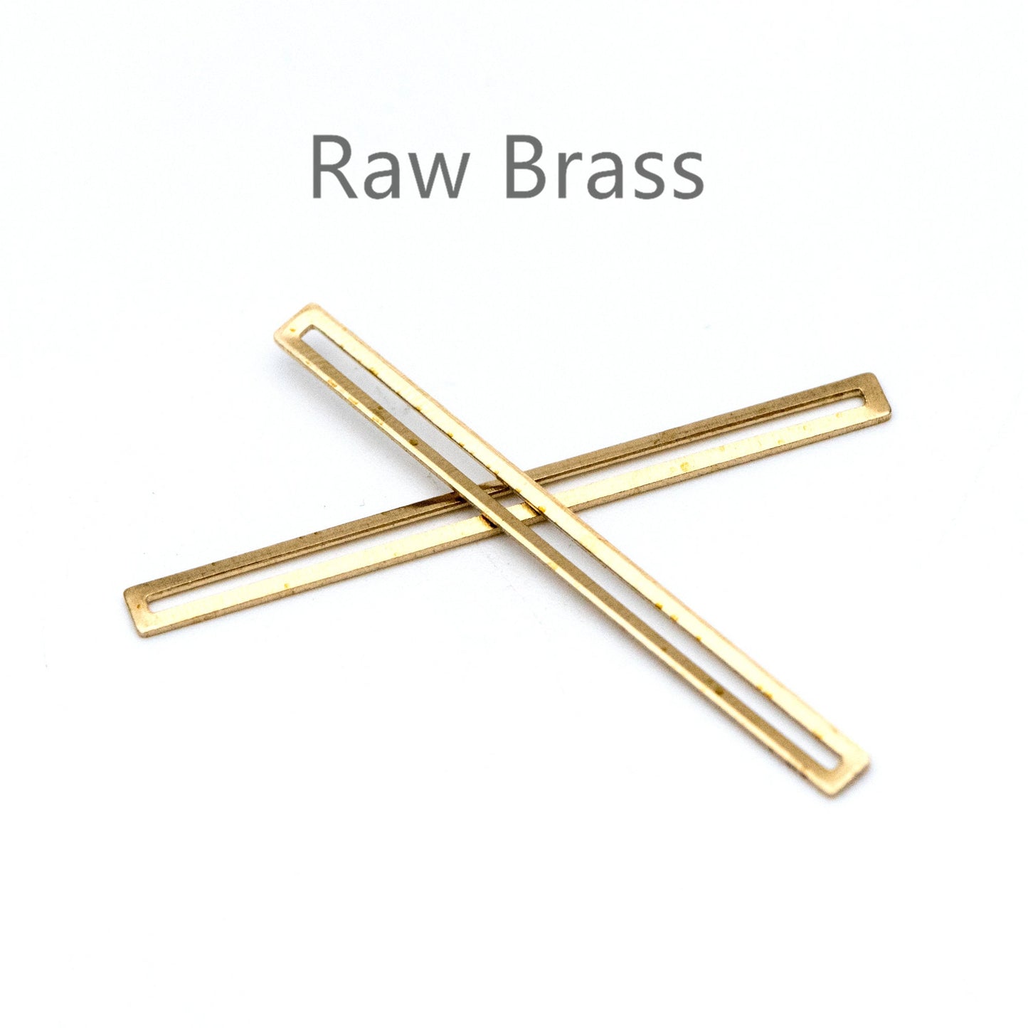 20pcs Raw Brass Bar Charm Connectors 40x3mm, Geometric Long Link Pendants (RB-113)