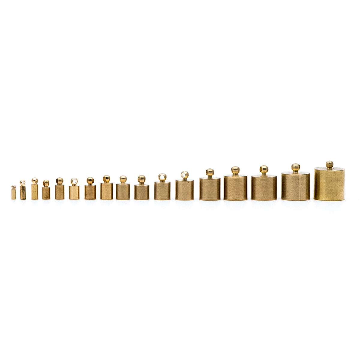 50pcs Raw Brass Barrel Cord End Caps, 2-13mm Multi Size, Glue on End Caps for Leather Tassel Chain (RB-171)
