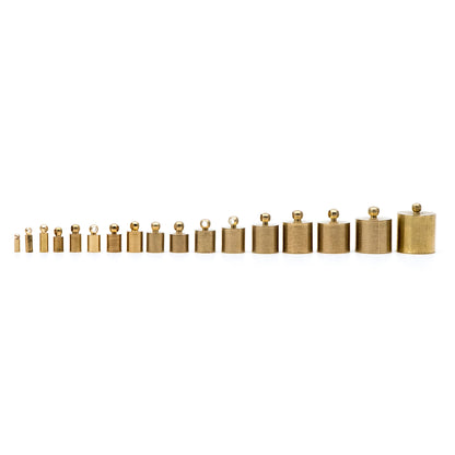 50pcs Raw Brass Barrel Cord End Caps, 2-13mm Multi Size, Glue on End Caps for Leather Tassel Chain (RB-171)