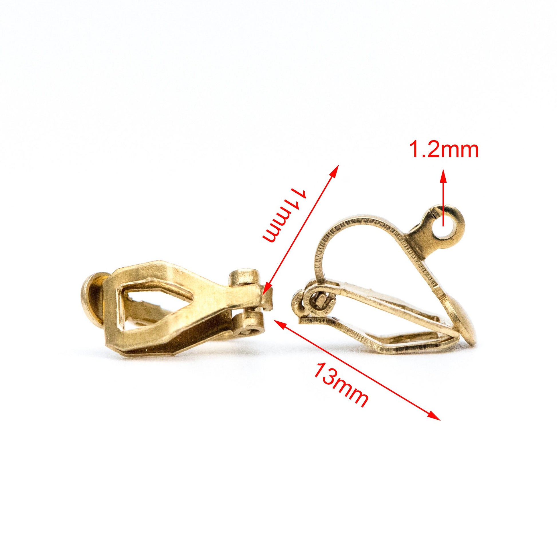 20pcs Raw Brass Clip-on Earrings, Adjustable Clip On Ear Wire, Brass Findings Wholesale (RB-175)