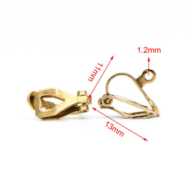 20pcs Raw Brass Clip-on Earrings, Adjustable Clip On Ear Wire, Brass Findings Wholesale (RB-175)