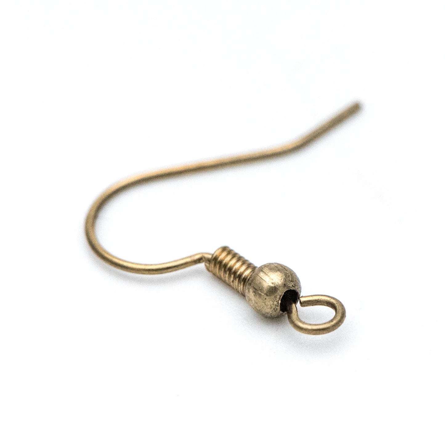 100pcs Raw Brass Earring Hooks, Ear Wire Findings Wholesale (RB-179)