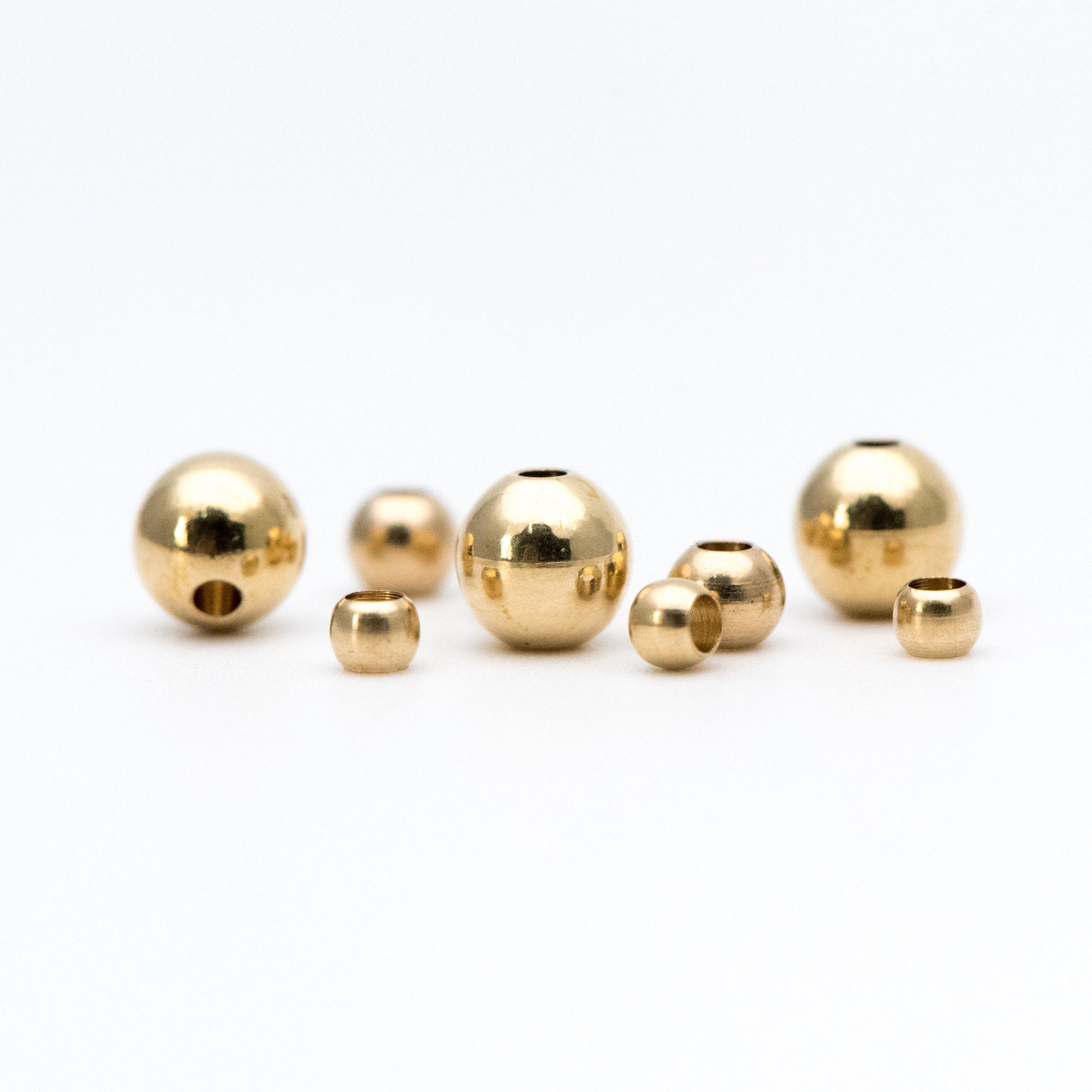 100pcs Raw Brass Round Spacer Beads, DIY Jewelry Findings Wholesale, 3/ 4/ 6mm (RB-180)