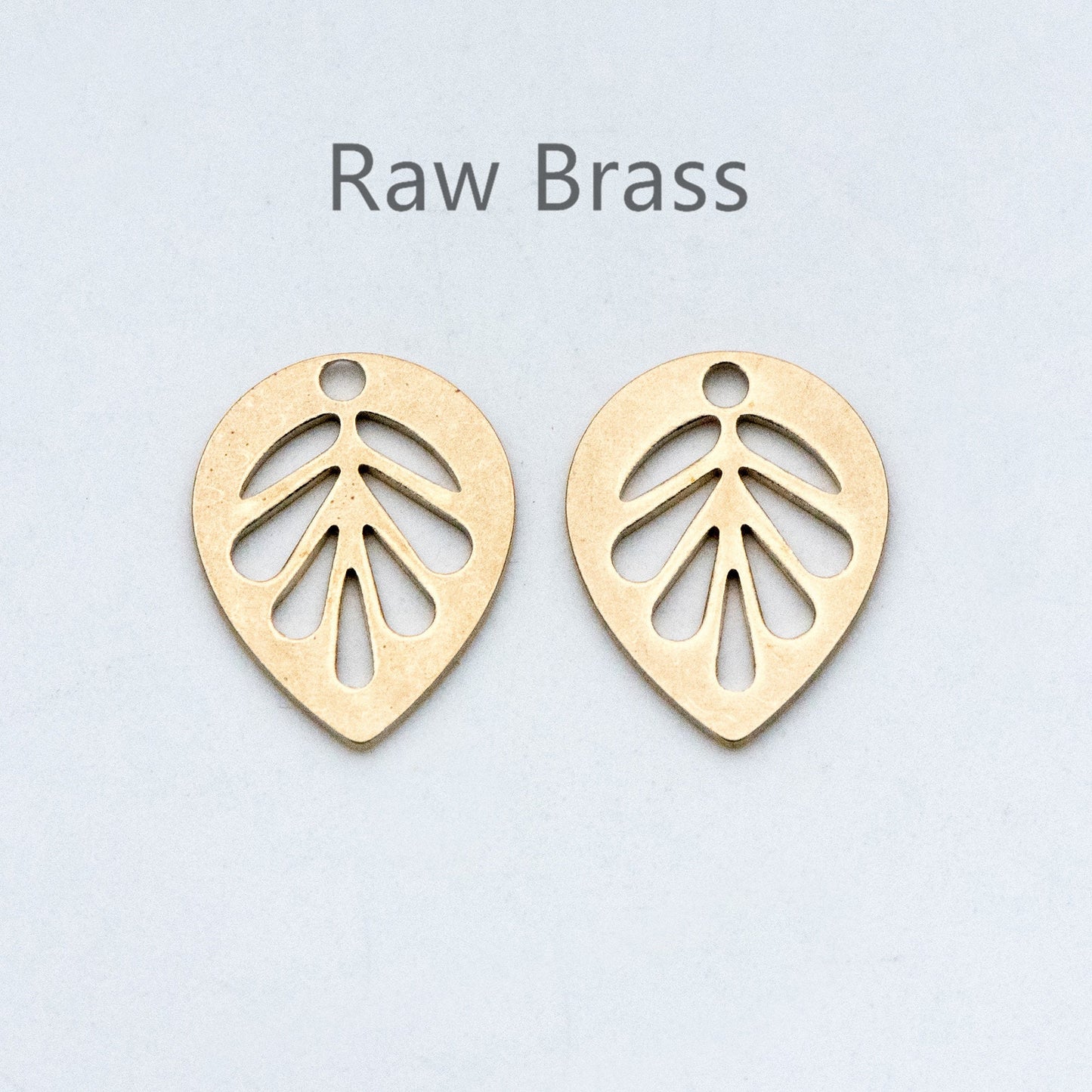 20pcs Raw Brass Leaf Charm Pendants 14mm/ 30mm, Brass Findings Wholesale (RB-159)