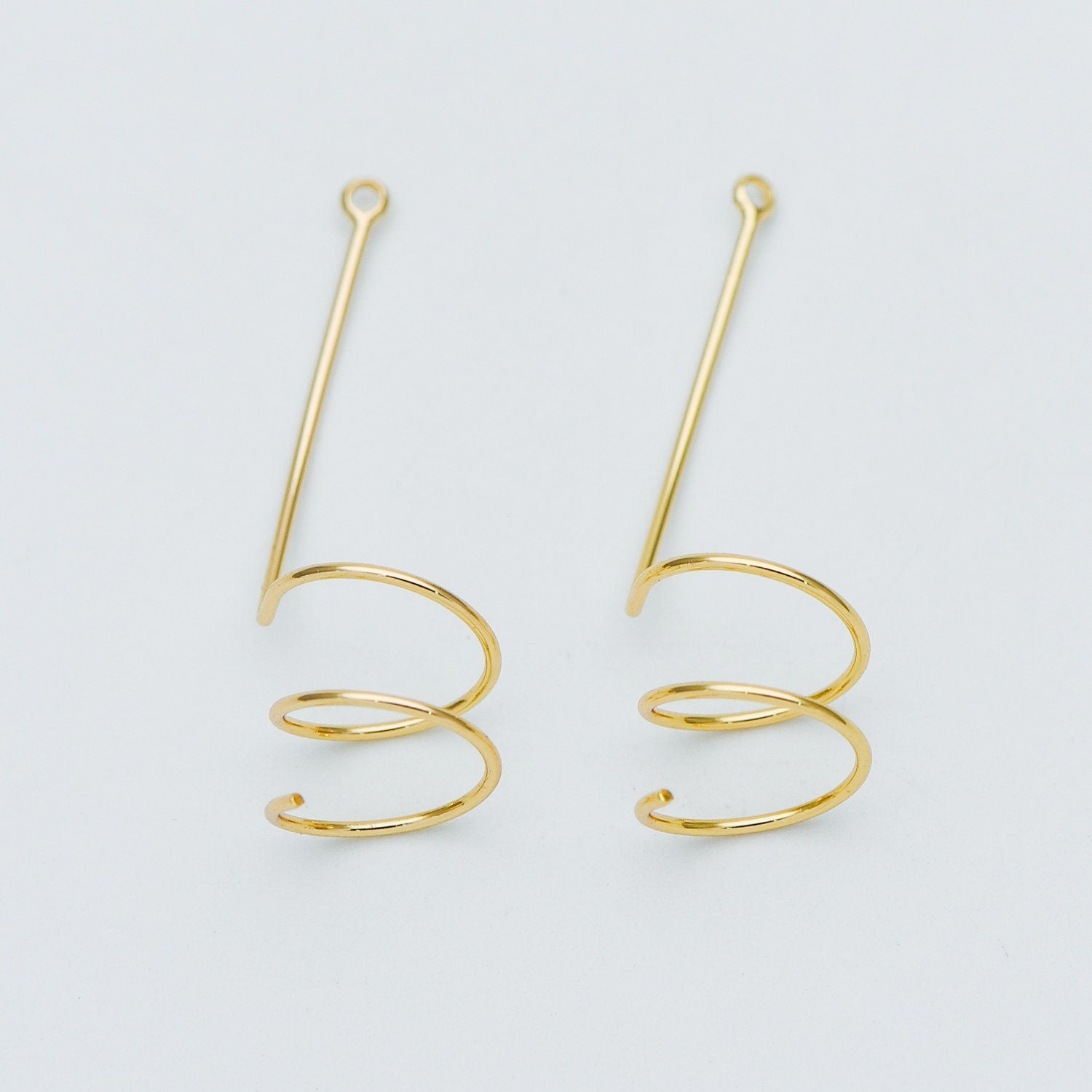 10pcs Gold plated Brass Wire Pendants 44x14mm, Earring Component Charms (GB-601)