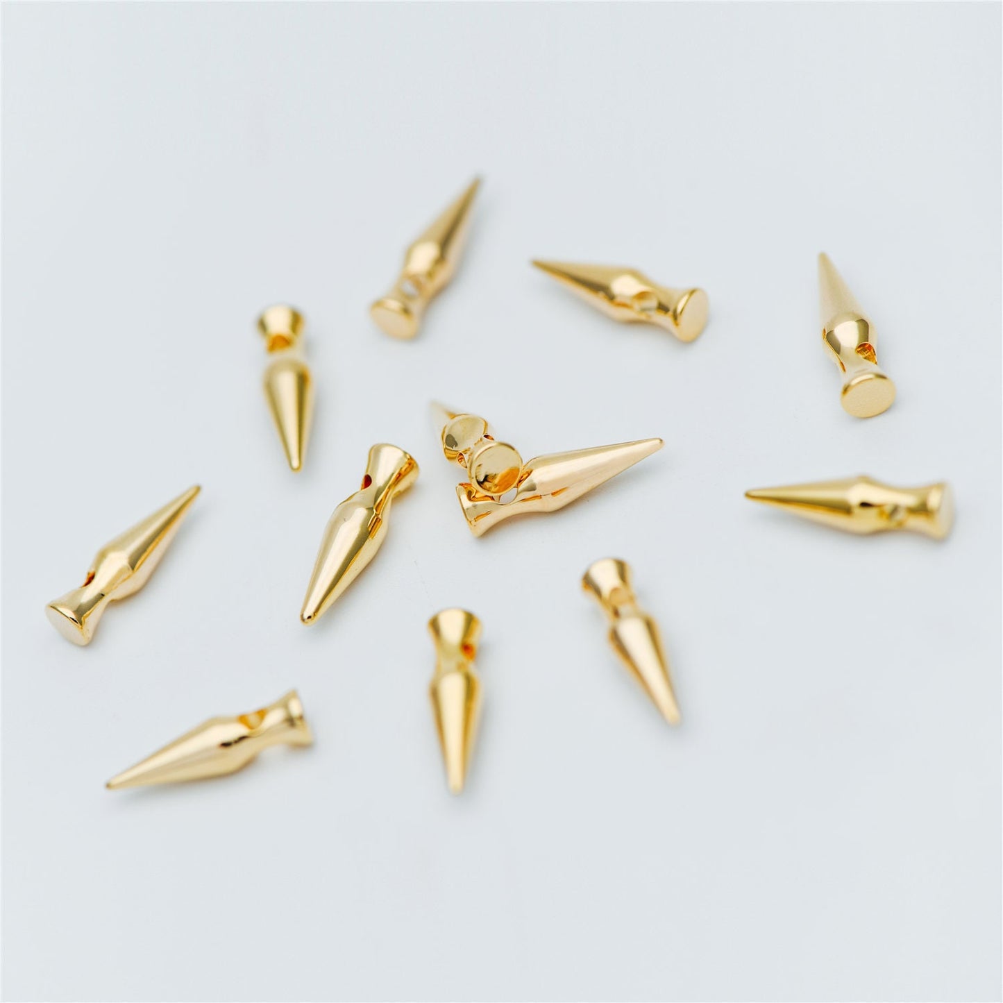 10pcs Gold plated Brass Bullet-shaped Charms 15x4mm, Arrow DANGLE Pendants (GB-609)